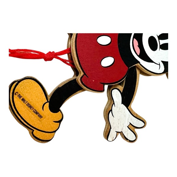 Vintage Walt Disney Mickey Mouse Kurt S Adler Wooden Christmas Ornament W4745 - Picture 5 of 8
